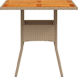 thumbnail of vidaXL Gartentisch Beige 80x80x75 cm Poly Rattan Akazienholz