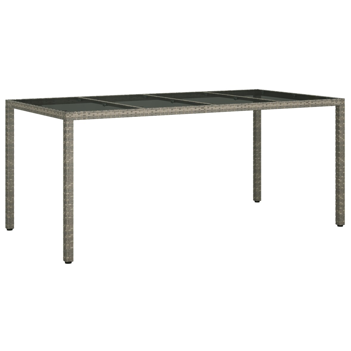 vidaXL Tuin Eettafel Grijs 190x90x75 cm Poly Rattan