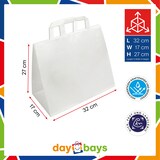 thumbnail of DayBays 500 Stk. Papiertüten 32+17x27 cm weiß mit Flachhenkel