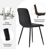 thumbnail of Essgruppe 117x68x75 cm Esstisch mit 4 Stühlen, Rechteckiger Küchentisch, Schwarz Samt, Goldene Tischbeine