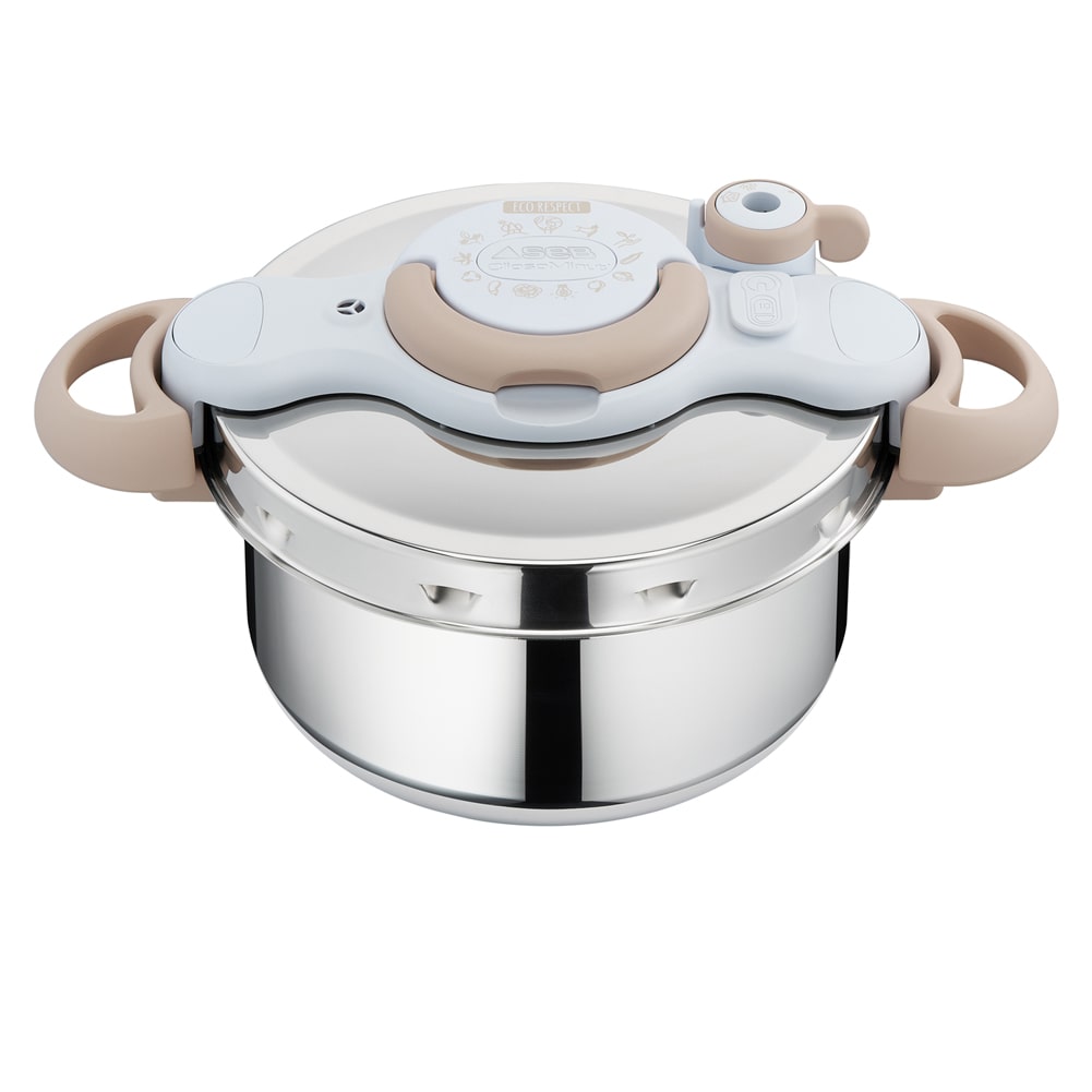 Autocuiseur Clipso minut' respect 4,5 l -  4500.00 cl Argent / Métallique  Acier Inoxydable (inox  Seb 37.00x20.00 cm