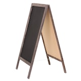 thumbnail of XL reclamebord HWC-C17, staand krijtbord klantstopper, 2 schrijfvlakken opvouwbaar, 100x50cm ~ bruin shabby