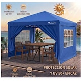 thumbnail of Pack 2 Carpas Plegables 3x3m Azul - 4 Paredes - Oxford 210D Impermeable UV - Estructura Acero Reforzada - Bolsa Estacas Eventos Ferias