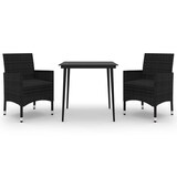 thumbnail of vidaXL 3-tlg. Garten-Essgruppe mit Auflagen Poly Rattan und Glas