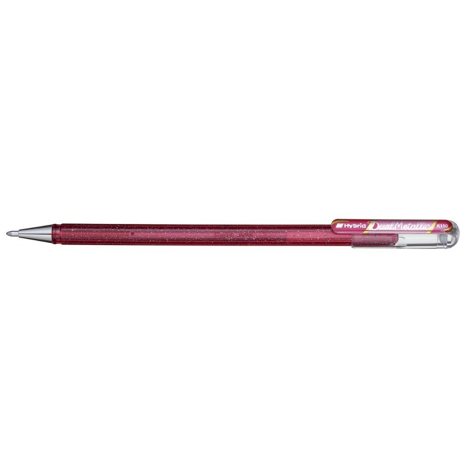 Roller encre gel Hybrid Dual Metallic, pointe large 1,0 mm, encre rose