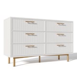 thumbnail of Merax Schubladenkommode Kommode mit 6 Schubladen, Weiß Sideboard Highboard für Schlafzimmer & alle Wohnräume