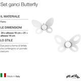 thumbnail of Juego 2 ganchos mariposa blancos, acero resistente, decorativos, para entrada, baño o dormitorio