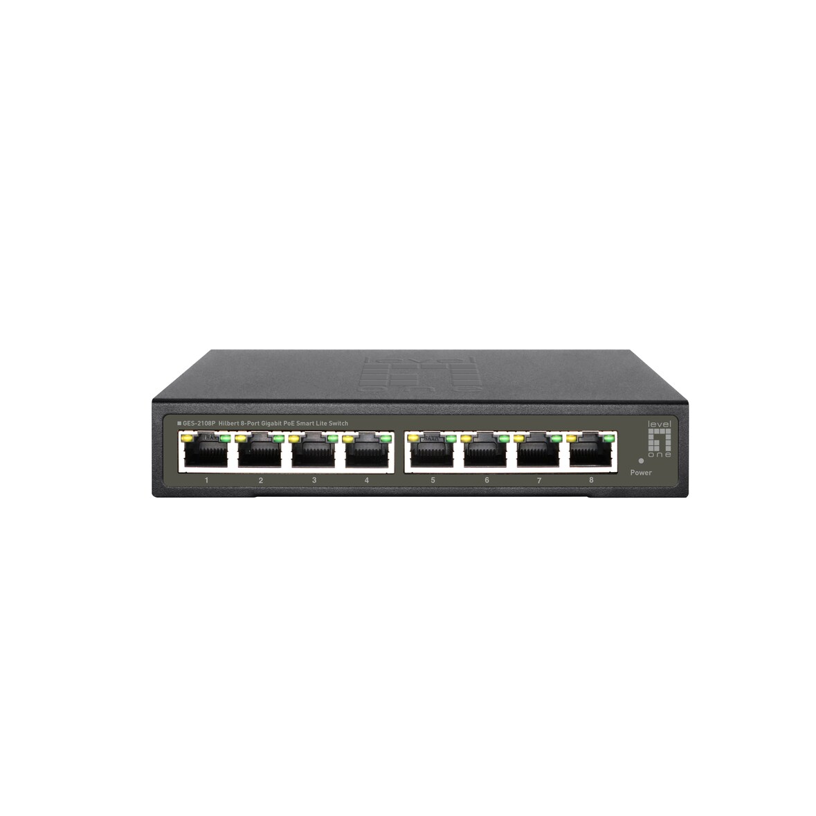 LevelOne Hilbert 8-Port Gigabit PoE Smart Lite Switch, 802.3at/af PoE, 8 PoE Ausgänge, 112.8W PoE-Leistungsbudget