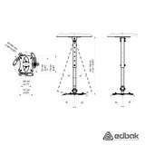 thumbnail of Edbak PM1W Beamer Deckenhalterung 448-656mm 15kg, weiß