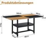 thumbnail of Esstisch MDF/Metall Schwarz-Holzoptik 160 cm mit Ablagefach