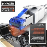 thumbnail of Primewire Patchkabel CAT 8 mit Baumwollummantelung - Gigabit Ethernet LAN Kabel - 40 Gbit/s - S/FTP PIMF Schirmung - Netzwerkkabel - 20m