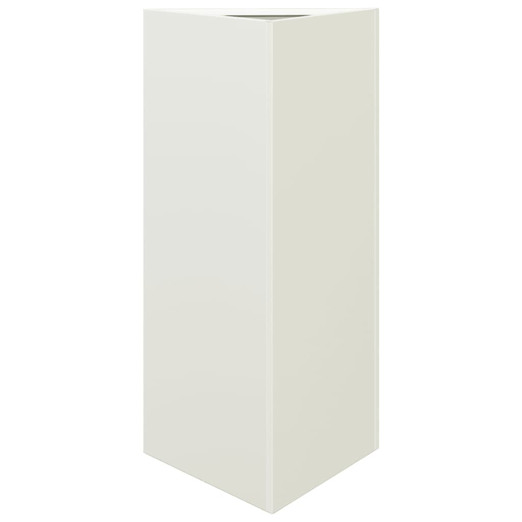Helloshop26 - Canteiro triangular elevado para plantas flores e pátio/jardim 40 x 34,5 x 70 cm aço branco 02_0038809