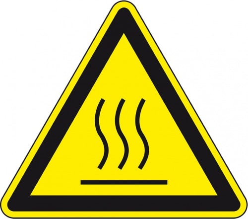 Dreifke® Warnschild Warnung vor heißer Oberfläche, ASR/ISO, Kunststoff, SL 300mm