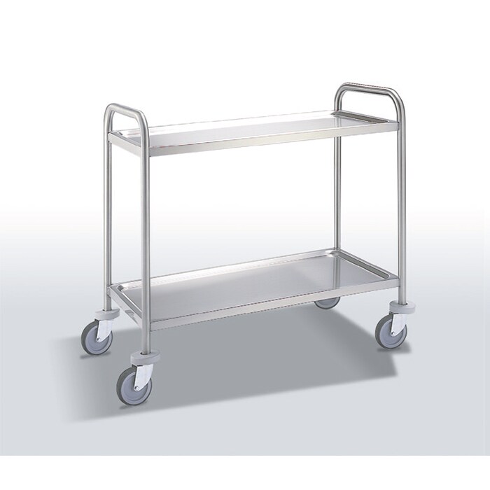 ERATOS Chariot De Service Aisi-304 18/10 - 2 Niveaux 800X500 - Dimensions 880X580X960 - Livre Demonte CSD-82