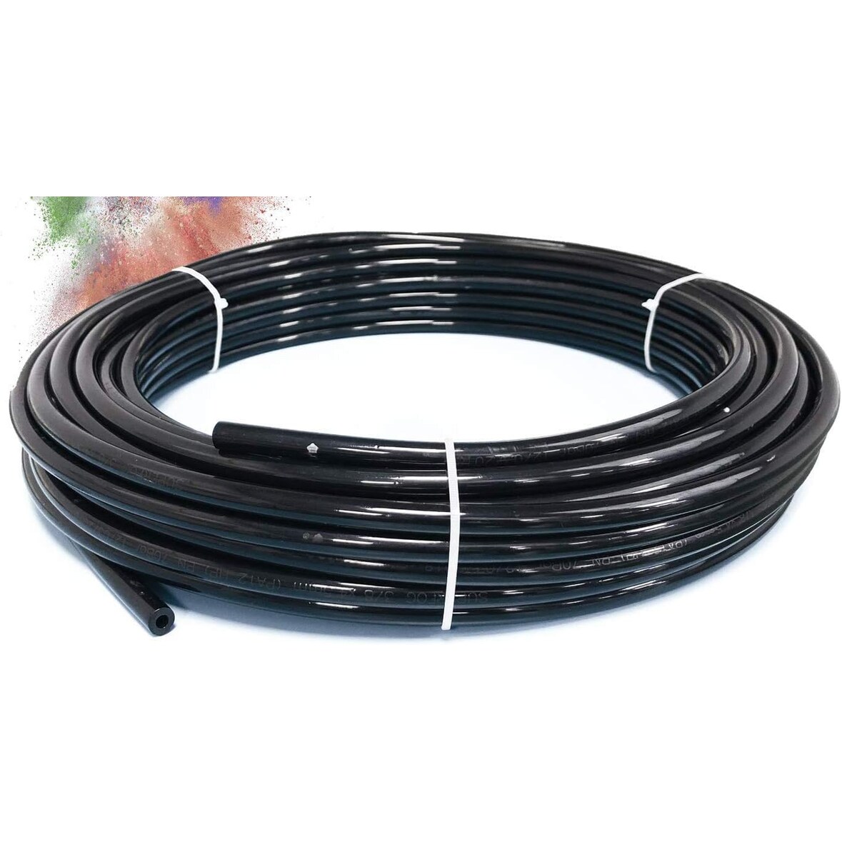 SUPERFOG Rollo de 100 Metros de tubería Fabricada en Poliamida 1/4". Alta Resistencia. Presión de Rotura 140 Bar. Color Negro.