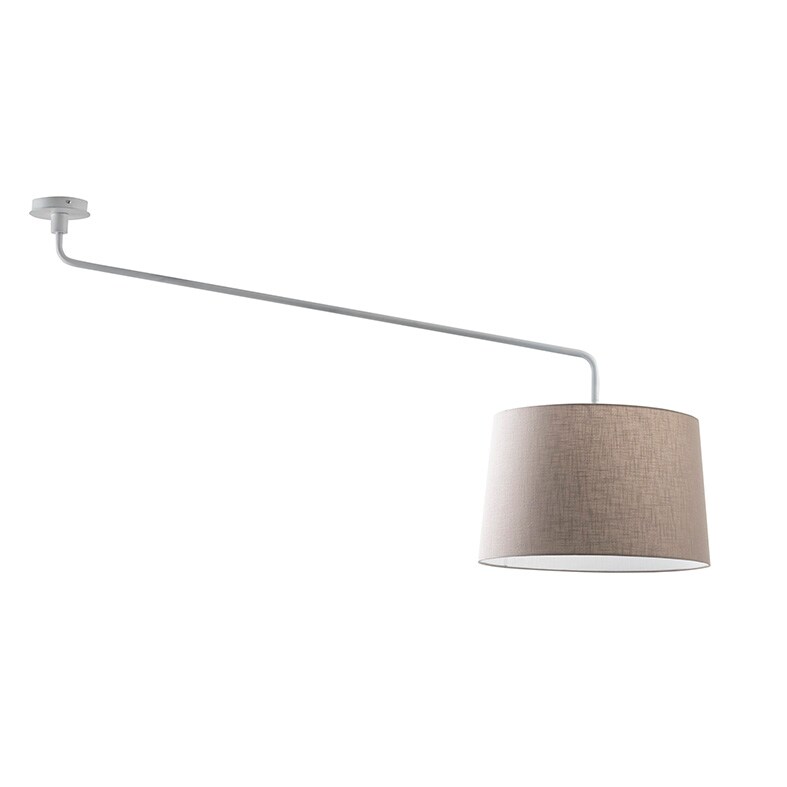 Weiße Deckenleuchte Vivien, elfenbeinfarbener konischer Lampenschirm, E27-Anschluss, Leistung 75 W, IP20, Durchmesser 48 cm – Rossini Illuminazione
