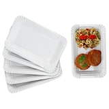 thumbnail of 6x Pur Pappteller aus Porzellan 24,5x16cm weiß Servier-Teller Kuchen Burger