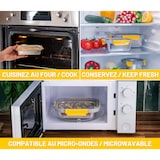 thumbnail of PIKA - Lot de 3 boites alimentaires en inox et couvercle en verre trempé - 600ml + 800ml + 820ml - Compatible micro-ondes - MetalShock