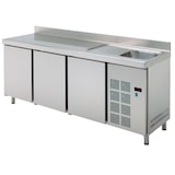 thumbnail of Kühler tisch 3 türen und spüle mit abtropfbecken - 2020x600x850 mm - 220 W 230/1V - 73089509 Eurast