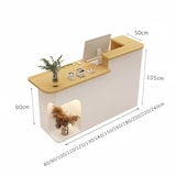 thumbnail of Rezeption Theke Bar Empfangstheke empfangstisch Counter Kassentisch Holzoptik und Weiß 120cm R