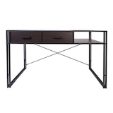 thumbnail of Décoshop26 - Bureau d'ordinateur avec tiroirs et compartiment de rangement design industriel 76x120x70cm brun foncé 04_0001449