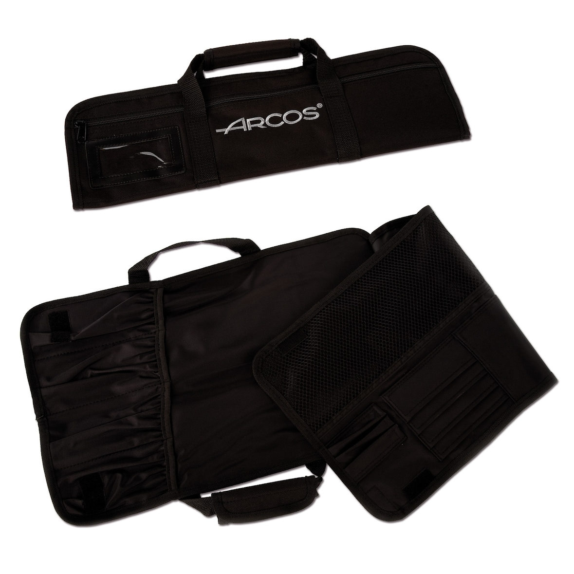 Arcos Messentas met capaciteit voor 4 stuks, 100% Polyester 460 x 275 mm, zwarte kleur (MESSEN NIET INBEGREPEN)
