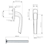 thumbnail of Fenstergriffe weiß 6 Stück Aluminium Terassentürgriff außen Fenstergriff Balkontürgriff Griff