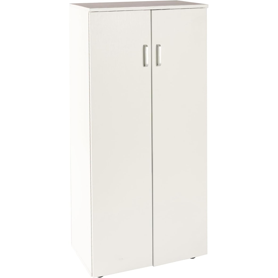 DUPI Mueble Zapatero Librería de Dos Puertas, Madera, Zapatero Puertas de Libro Mueble Auxiliar, 60cm Ancho, 32,50 cm Profundo, 124cm Alto (Blanco)