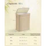 thumbnail of Helloshop26 - Cesto portabiancheria in bambù cesto per biancheria sporca da 90 litri sacco rimovibile e lavabile in lavatrice 12_0006715