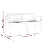 thumbnail of Helloshop26 - Panca da giardino mobili da esterno per patio mobili da terrazza con cuscino grigio 150 cm legno massello di teak 02_0011072