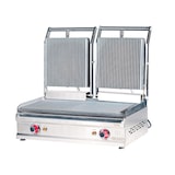 thumbnail of Romux® Piastra Panini Elettrica da 54 cm Doppia da Banco in Acciaio Inox con Doppia Superficie Rigata in Ghisa | Grill a Contatto 300° - 2600 W
