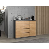 thumbnail of ibonto Nachtkommode Sideboard mit 4 Schubladen & 2 Türen für Schlafzimmer, Wohnzimmer