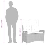 thumbnail of vidaXL Gartenbank Verstellbar mit Kissen Schwarz Poly Rattan