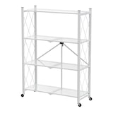 thumbnail of PROREGAL BERLINLODGE KLAP Étagère pliable avec roulettes, 4 étagères/compartiments, Blanc, Charge max. 200kg, HxLxP 127x72x34cm