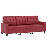 thumbnail of vidaXL 3-Sitzer-Sofa Weinrot 180 cm Kunstleder