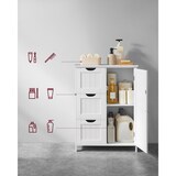 thumbnail of Helloshop26 - Badezimmerschrank Aufbewahrungseinheit mit 3 Schubladen und 1 Schrankfach höhenverstellbarer Einlegeboden 60 x 30 x 12_0006482