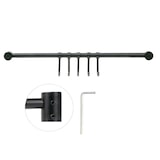 thumbnail of Intirilife Edelstahl Küche Hängeleiste zum bohren mit 5 Haken in Schwarz - 35.5 x 6.3 x 2.1 cm - Küchen Reling Hakenleiste Küchenstange Wandhalterung