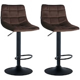 thumbnail of Lot de 2 tabourets de bar Jerry velours Marron/Noir