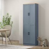 thumbnail of HOMCOM alacena de cocina nórdico mueble aparador de comedor armario de almacenamiento con 4 puertas y estantes ajustables 60x30x171 cm gris