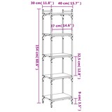 thumbnail of vidaXL Bücherregal 5 Böden Braun Eiche-Optik 40x30x154cm Holzwerkstoff