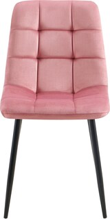 thumbnail of Décoshop26 - Esszimmerstuhl x1 quadratische Ziernähte rosa Samt schwarze Metallbeine 10_0001970