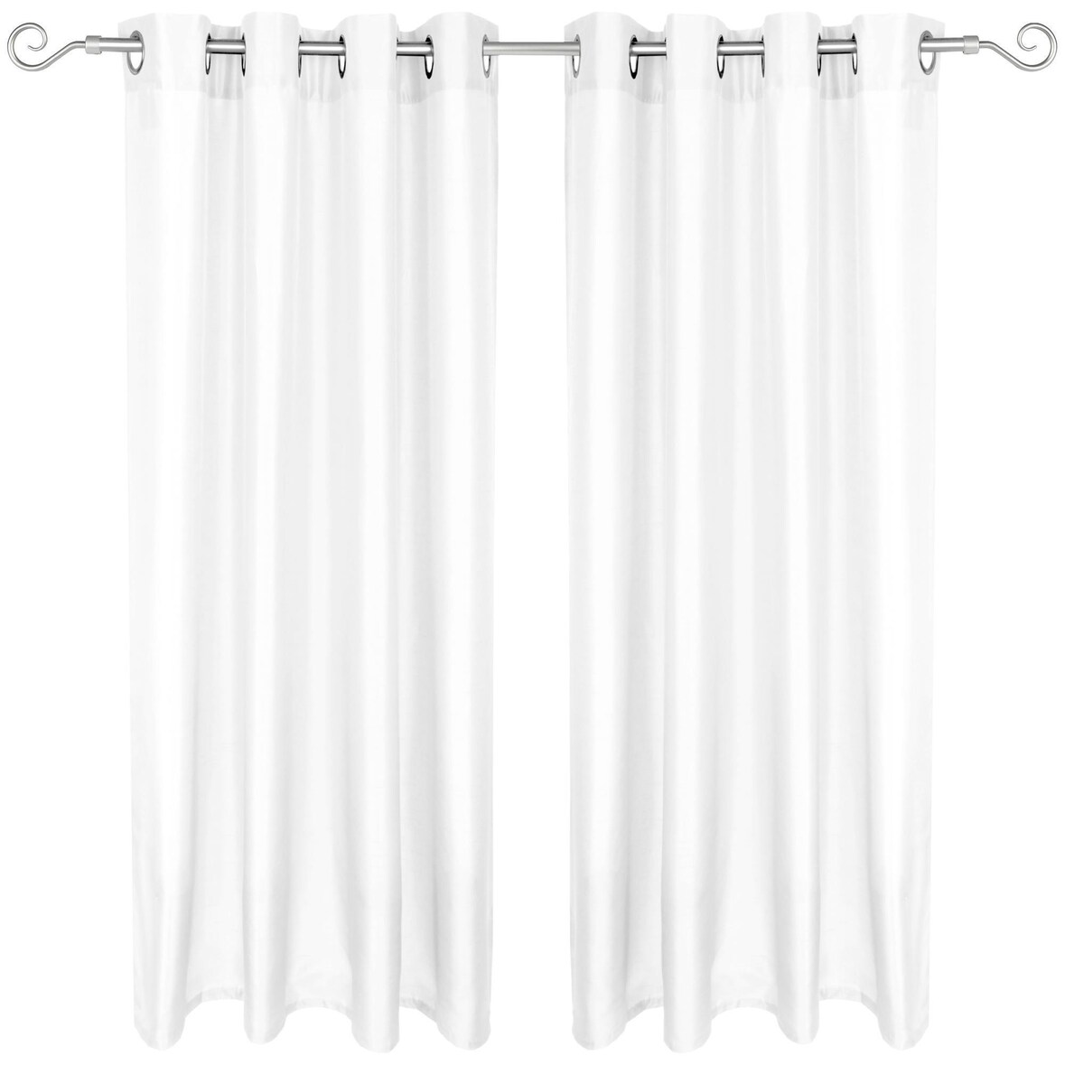 2er Pack Gardine Blickdicht Alessia mit Ösen 140x245cm weiß