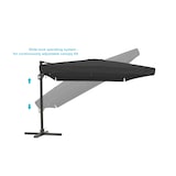 thumbnail of METRO PROFESSIONAL Guarda-sol quadrado suspenso com franja, alumínio/aço, 3 x 3 m, repelente de água, preto/cinzento