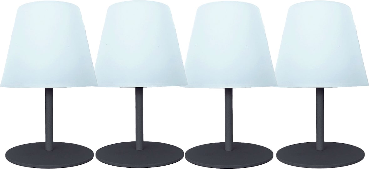 Lumisky kabellose Twin-Tischlampen, H16CM Stahl Grau