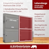 thumbnail of AL Briefkastensysteme 2 Fächer Premium Wand Briefkasten Anlage A4, in RAL 9007 Aluminium Grau  und wetterfest, Artikelnummer: 331P2EA1P9007