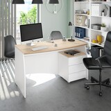 thumbnail of Mesa Escritorio Argon 74x136x67 Cm Blanco Artik Y Roble