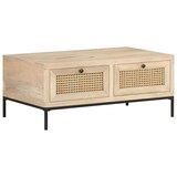thumbnail of vidaXL Couchtisch 90x50x37 cm Mango Massivholz und Rohrgeflecht