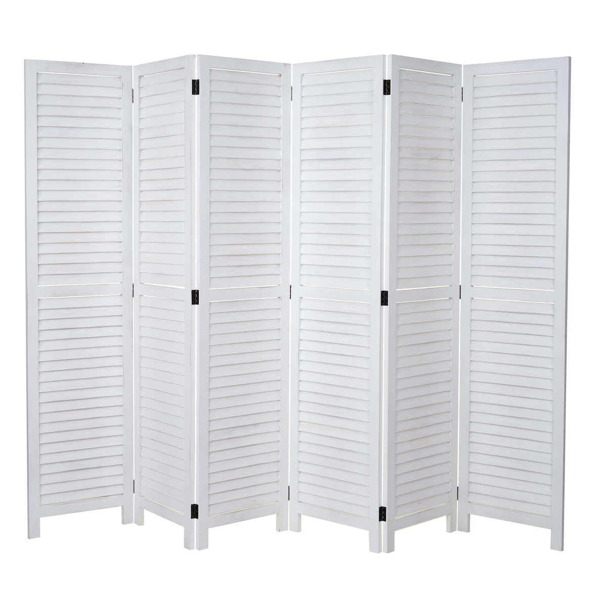 Paravent HWC-C30, Raumteiler Trennwand Sichtschutz, Shabby-Look Vintage, 170x243cm ~ weiß