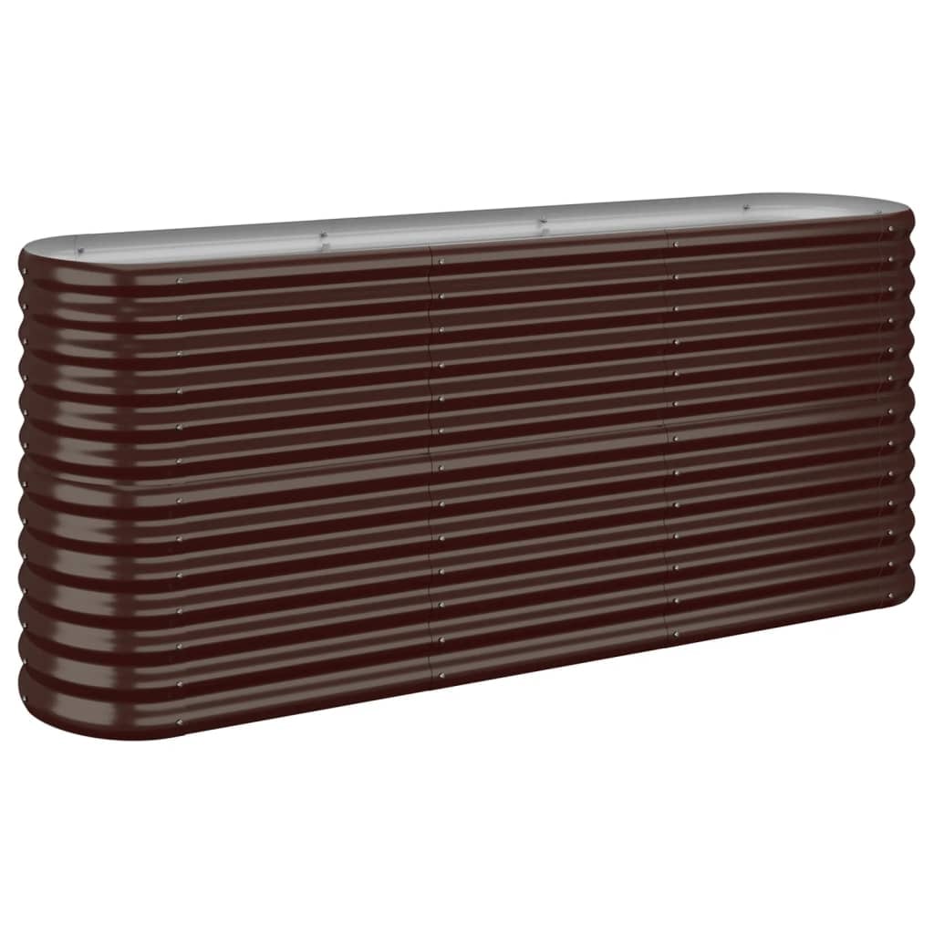 Helloshop26 - Jardinière bac lit surélevé plantes fleurs terrasse jardin de jardin acier enduit de poudre marron 02_0039501