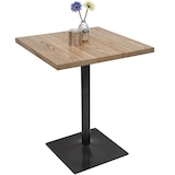 thumbnail of Mesa de bistrô HWC-H10, mesa de bar, balcão, madeira maciça de olmo gastro metálico industrial MVG 70x70cm ~ castanho claro